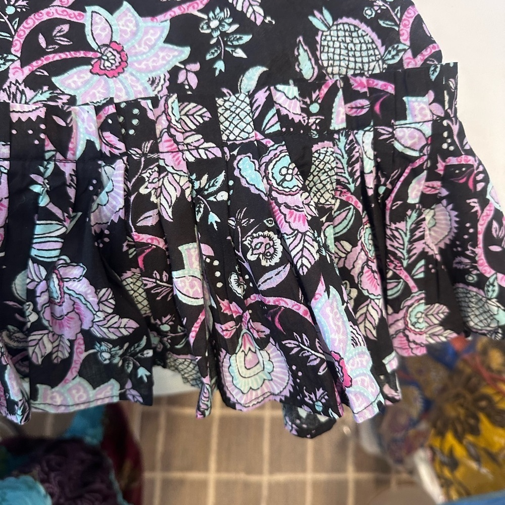 Mille resort & travel Clara cotton ruffle midi dress in tropical night. Size S - Picture 4 of 8